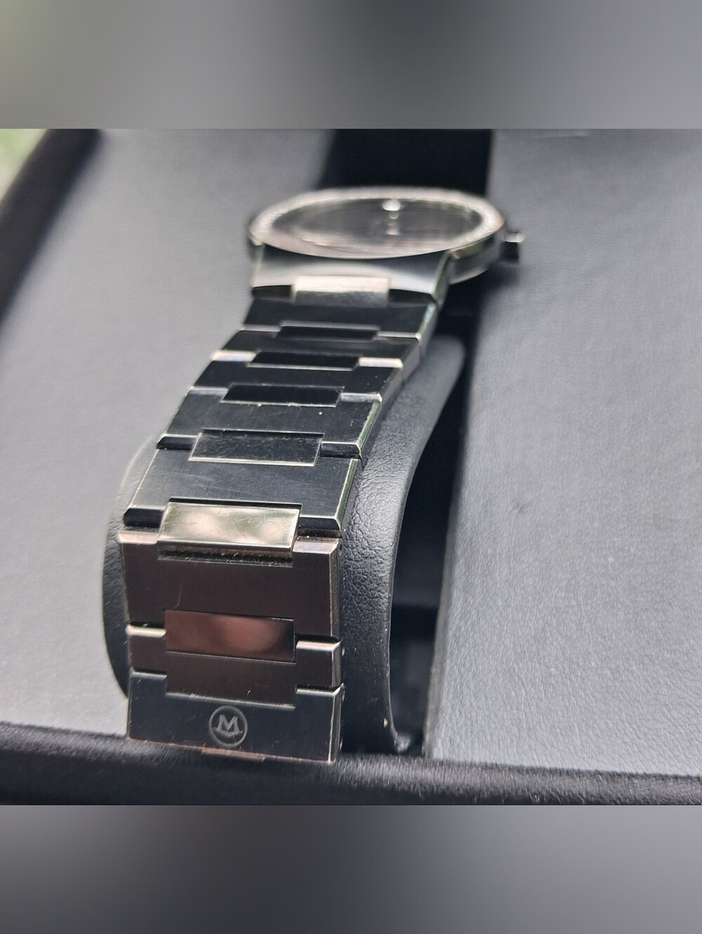 Movado Black and Silver Museum Dial Watch with DIAMOND Bezel - Picture 5 of 16